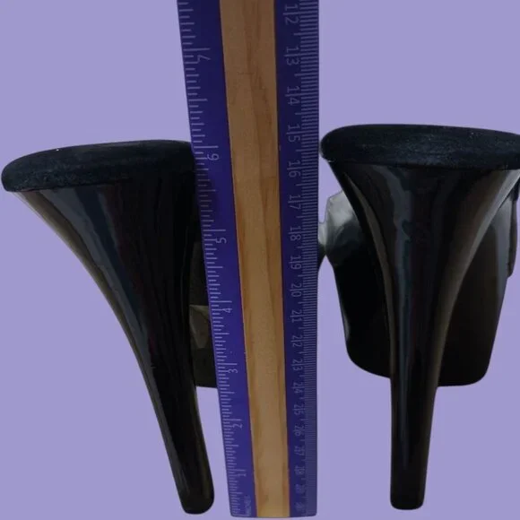 Ellie  Platform Vanity 6 Heels Black/Clear Size 11 - Picture 7 of 14